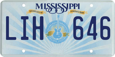 MS license plate LIH646