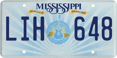 MS license plate LIH648