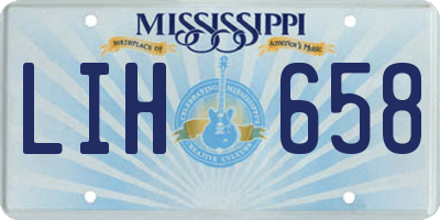 MS license plate LIH658