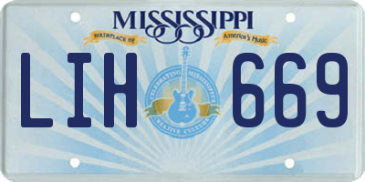 MS license plate LIH669