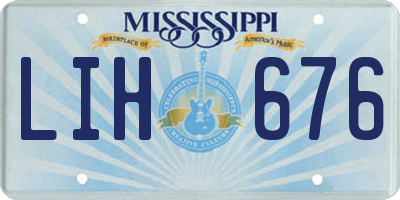 MS license plate LIH676