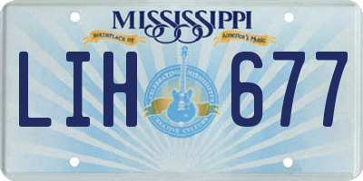 MS license plate LIH677