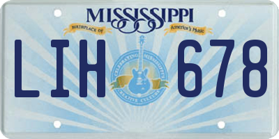 MS license plate LIH678