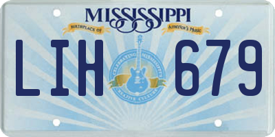 MS license plate LIH679