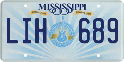 MS license plate LIH689