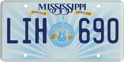 MS license plate LIH690