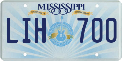 MS license plate LIH700