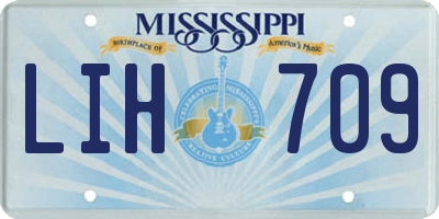 MS license plate LIH709