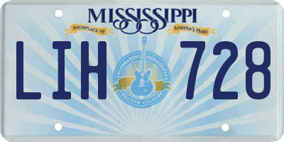 MS license plate LIH728