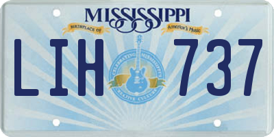 MS license plate LIH737