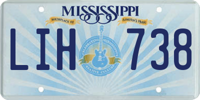 MS license plate LIH738