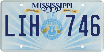 MS license plate LIH746