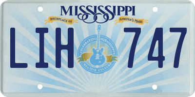 MS license plate LIH747