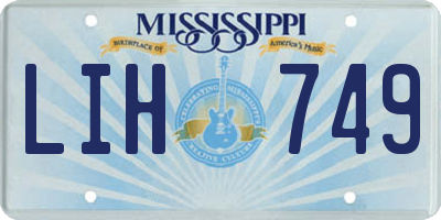 MS license plate LIH749