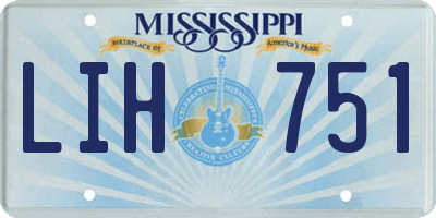 MS license plate LIH751