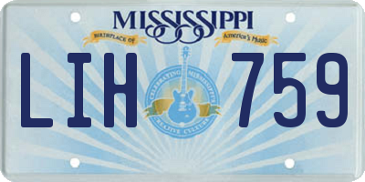 MS license plate LIH759