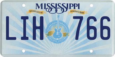 MS license plate LIH766