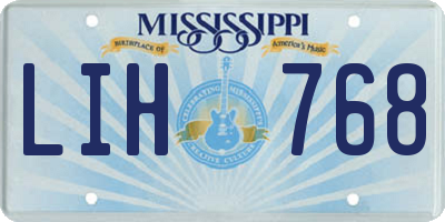 MS license plate LIH768