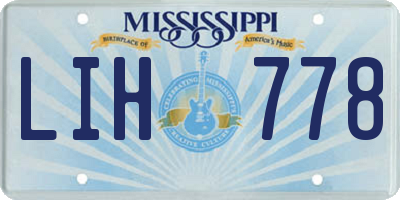 MS license plate LIH778