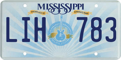 MS license plate LIH783