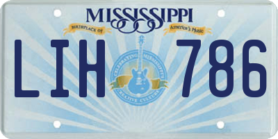 MS license plate LIH786