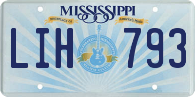 MS license plate LIH793
