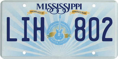 MS license plate LIH802