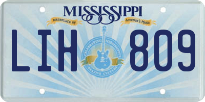 MS license plate LIH809