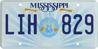 MS license plate LIH829