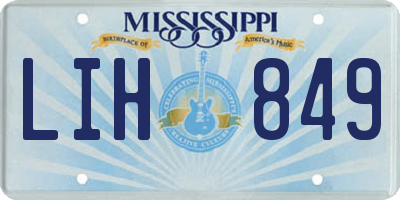 MS license plate LIH849