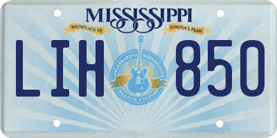 MS license plate LIH850
