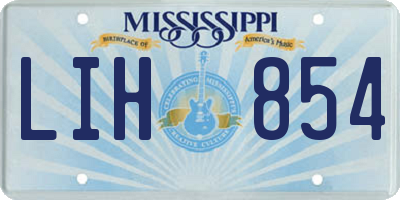 MS license plate LIH854