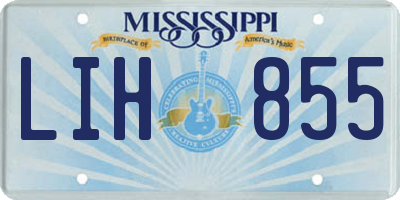 MS license plate LIH855