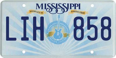 MS license plate LIH858
