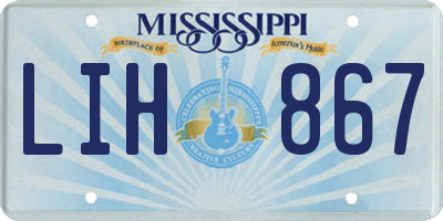 MS license plate LIH867