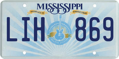 MS license plate LIH869