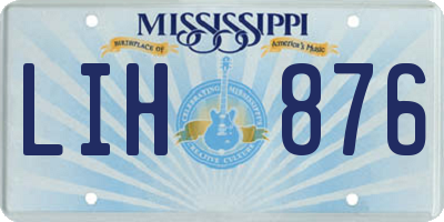 MS license plate LIH876