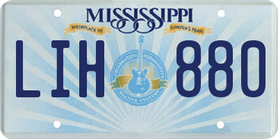 MS license plate LIH880