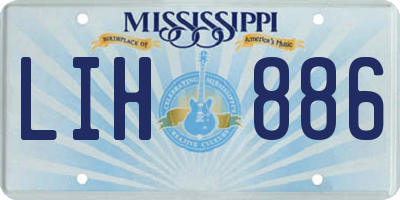 MS license plate LIH886