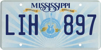 MS license plate LIH897
