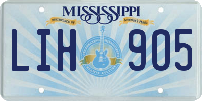 MS license plate LIH905