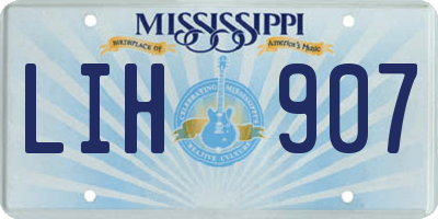 MS license plate LIH907