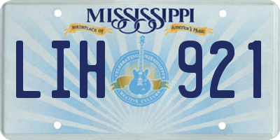 MS license plate LIH921