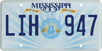 MS license plate LIH947