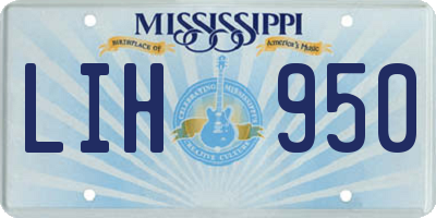 MS license plate LIH950
