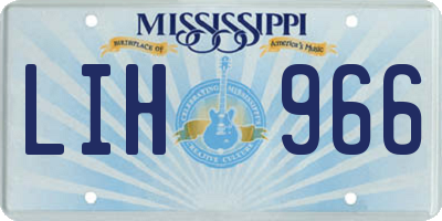 MS license plate LIH966