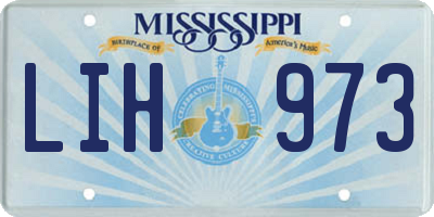 MS license plate LIH973