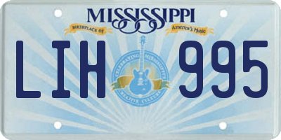 MS license plate LIH995