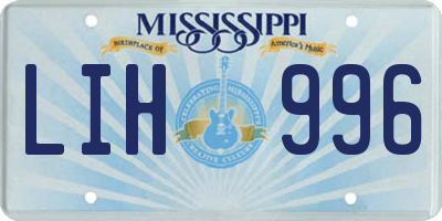 MS license plate LIH996