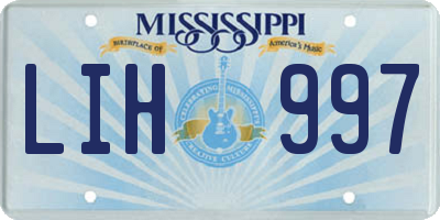 MS license plate LIH997